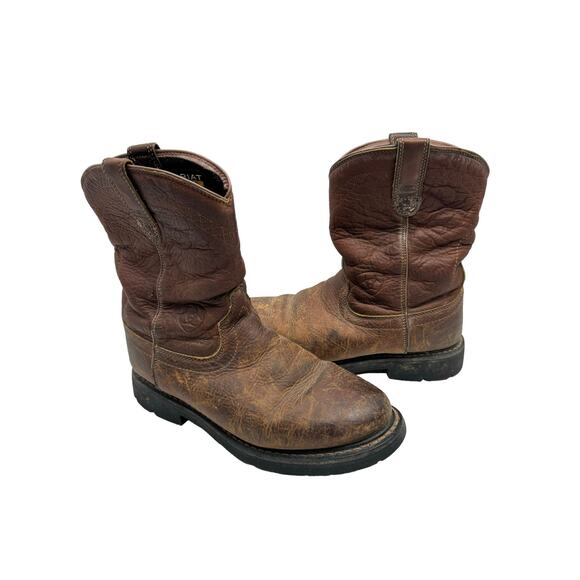 ARIAT Sierra Brown Leather Round Toe Waterproof Outdoor Sturdy Men\'s Work Boots main image 8